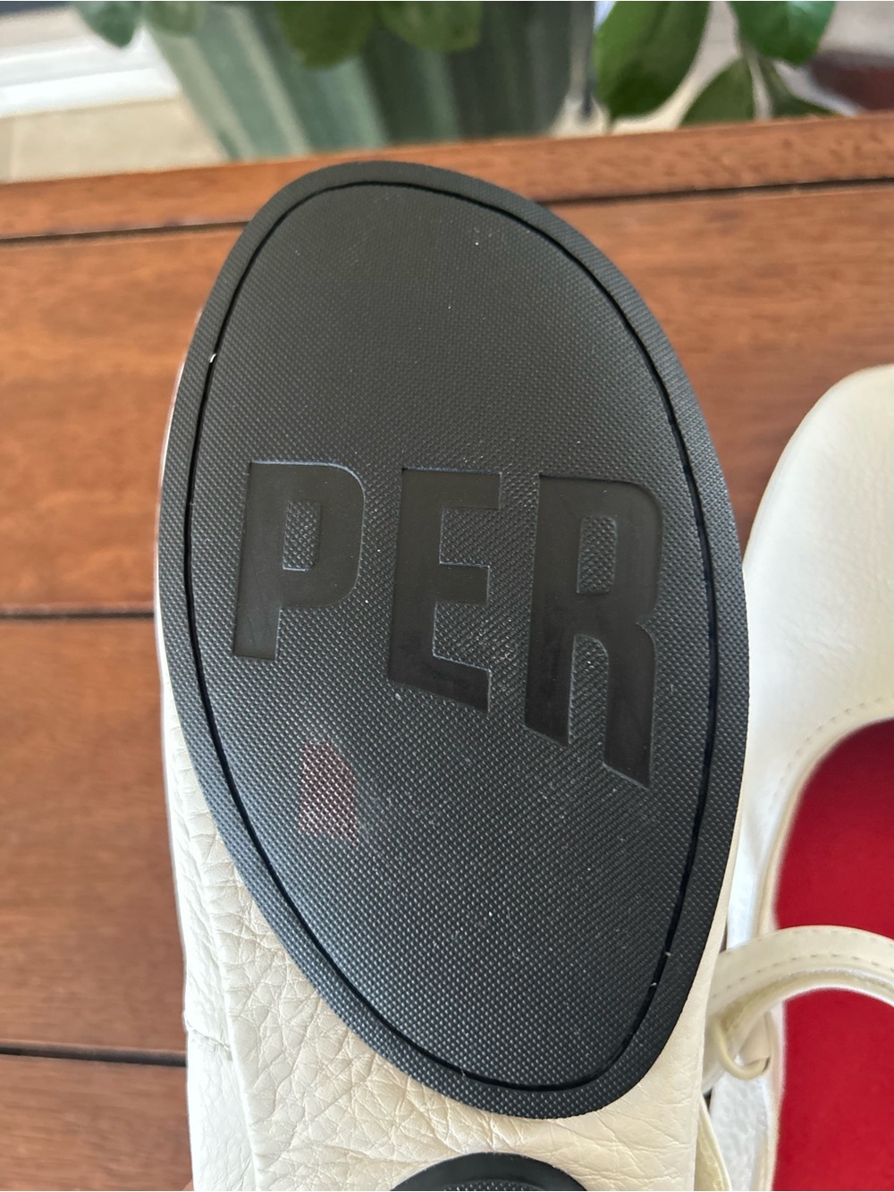 Camper Girls Cream Mary Jane Flats with red Insole - Picture 14 of 16